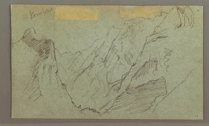 Tegning, bjergdal, muligvis 1868