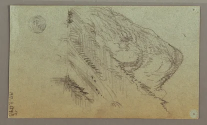 Tegning, bjergdal, muligvis 1868