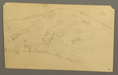 Tegning, Bjergtop, 1877
