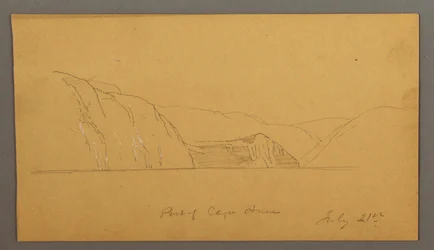 Tegning, bjergrig bugt, 21. juli 1859