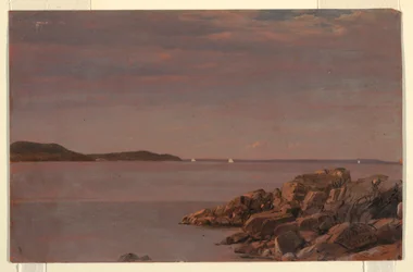 Tegning, Mt. Desert Island, Maine-kysten, 1850