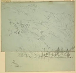 Tegning, Mt. Katahdin, Maine, 1870-78