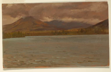 Tegning, Mt. Katahdin fra Lake Katahdin, 1860-70