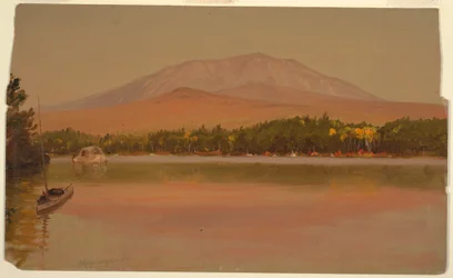 Tegning, Katahdin-bjerget fra Togue Pond, 1875-80
