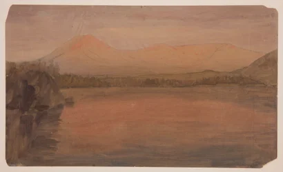 Tegning, Mts. Katahdin og Turner fra Lake Katahdin, 1860-78