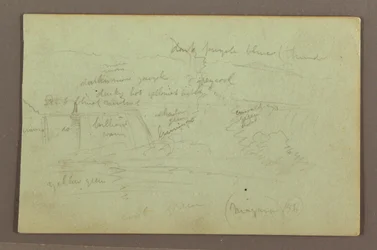 Tegning, Niagara Falls set fra den canadiske side, 1856
