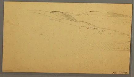 Tegning, Regn over bakker, muligvis 1866