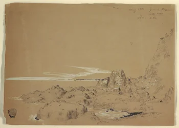 Tegning, klippekysten, Grand Manan, Canada, august 1851