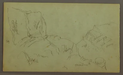 Tegning, Rocky Mountaintops, muligvis 1868