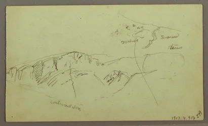 Tegning, Rocky Mountaintops, muligvis 1868