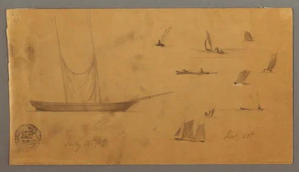 Tegning, Sejlbådsstudier, 12.-13. juli 1859