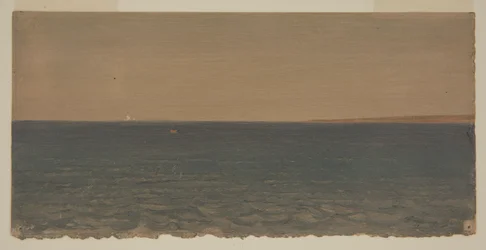 Tegning, Havbillede med isbjerg, 1859