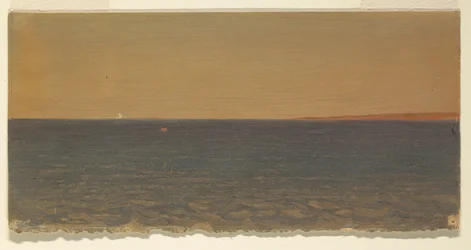 Tegning, Havbillede med isbjerg, 1859