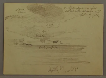 Tegning, Himmelstudie over havet, april 1869