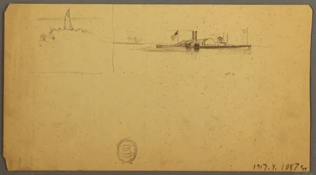 Tegning, Himmelstudie over højderyg, juni 1882