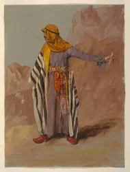 Tegning, stående beduin, sandsynligvis februar 1868