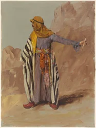 Tegning, stående beduin, sandsynligvis februar 1868