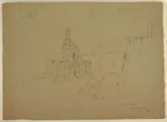Tegning, "Statue Rock", september 1851