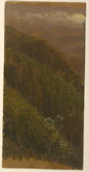 Tegning, stejl bjergskråning, juli 1865