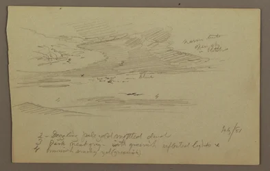 Tegning, topmøde og himmel, juli 1881