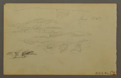 Tegning, Sol bag skyer, 1844