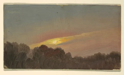 Tegning, solnedgang, 1865-66