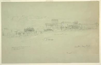 Tegning, templer, Baalbek, 6. maj 1868