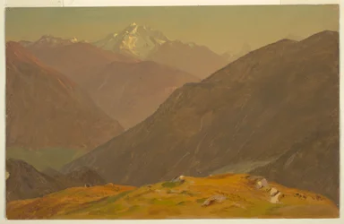 Tegning, The Goell, nær Berchtesgeden, 1868