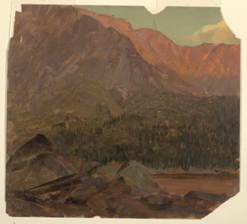 Tegning, Det store Katahdin-bassin, Maine, 1860-70