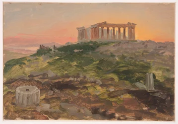 Tegning, Parthenon set fra sydøst, april 1869