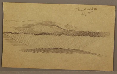Tegning, tordenvejr over højderyggen, juli 1866