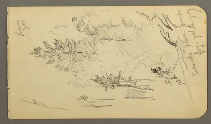 Tegning, Træer i tåge, muligvis 1878