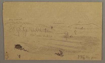 Tegning, Valley, regnbue, muligvis 1865-66