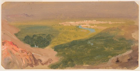 Tegning, Udsigt mod Damaskus, Syrien, 24. april-16. maj 1868