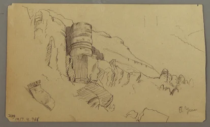 Tegning, Udsigt over Wady el-Arabah, 20. februar 1868