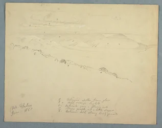 Tegning, Udsigt fra Mount Salus, Jamaica, juni 1865