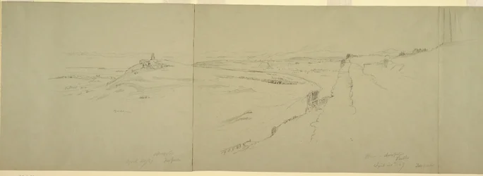 Tegning, Udsigt fra Akropolis, 1869
