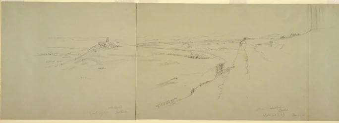 Tegning, Udsigt fra Akropolis, 1869
