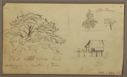 Tegning, Udsigt over Guayaquil, Ecuador, 23. maj 1857