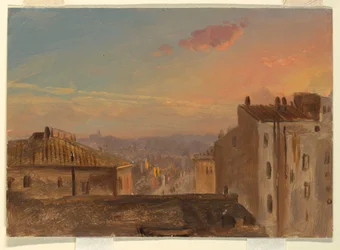 Tegning, Udsigt over Rom, 1868-69