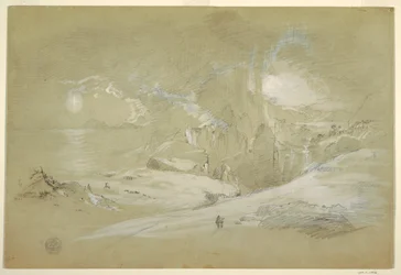 Tegning, Korsets vision, landskab med et fænomen, september 1868