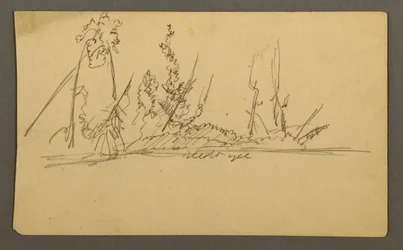 Tegning, Skovklædt ø, muligvis 1877