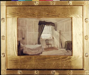 William Blakes Workroom and Deathroom, c1880 (akvarel på papir)