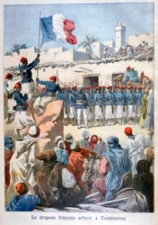 Det franske flag hejser i Timbuktu, 1894