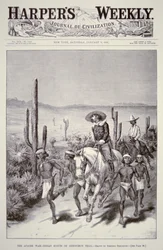 Apache-spejdere leder hærpatrulje på forfølgelse af Geronimo (1829-1909) fra 