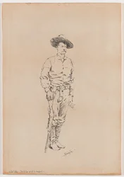 Skitse af en Texas Ranger til "How the Law Kom ind i Chaparral"