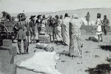 Tolken vinkede til ungdommen, ca. 1900.