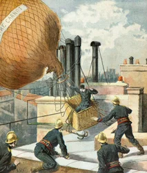 Brandmænd redder en mand i en ballon