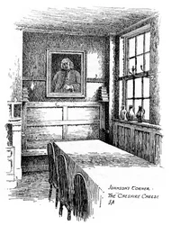 Johnsons Corner, Cheshire Cheese pub, City of London, 1912