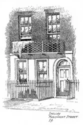 Percy Bysshe Shelleys hus, Marchmont Street, Bloomsbury, London, 1912